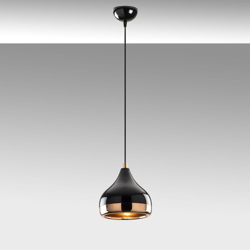 Casa si Gradina - Corpuri si surse de iluminat - Lustre si pendule - Lustra, Opviq, fier, negru cupru, diametru 17 cm, inaltime reglabila - Infinity.ro