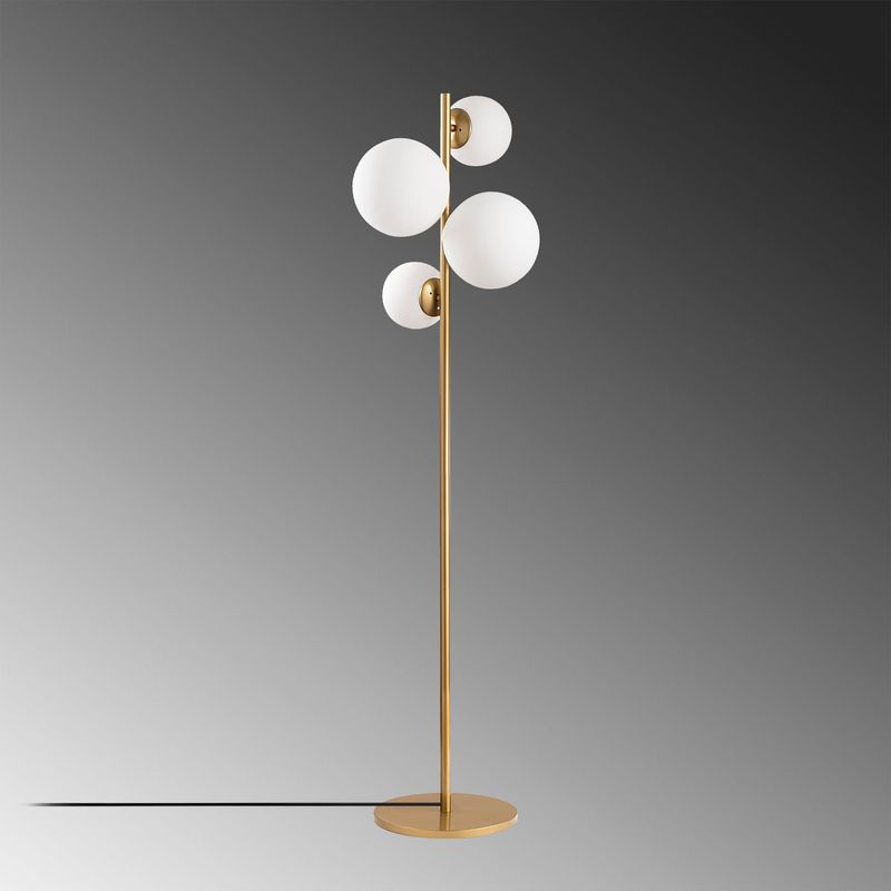 Casa si Gradina - Corpuri si surse de iluminat - Veioze si lampi - Lampadare - Lampadar, Opviq, metal, auriu, 33x33x162 cm - Infinity.ro