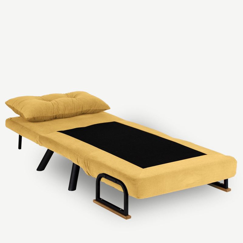 Casa si Gradina - Mobilier - Canapele si coltare - Canapele - Canapea extensibila, Hanah Home, metal, mustar, 175x60 cm - Infinity.ro