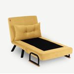 Casa si Gradina - Mobilier - Canapele si coltare - Canapele - Canapea extensibila, Hanah Home, metal, mustar, 175x60 cm - Infinity.ro