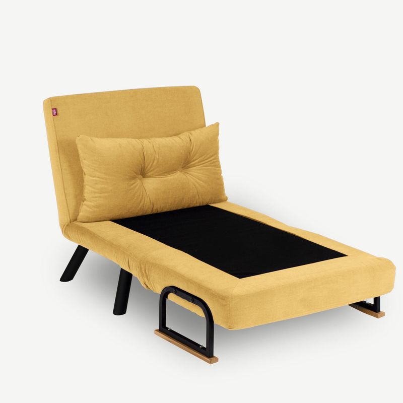 Casa si Gradina - Mobilier - Canapele si coltare - Canapele - Canapea extensibila, Hanah Home, metal, mustar, 175x60 cm - Infinity.ro