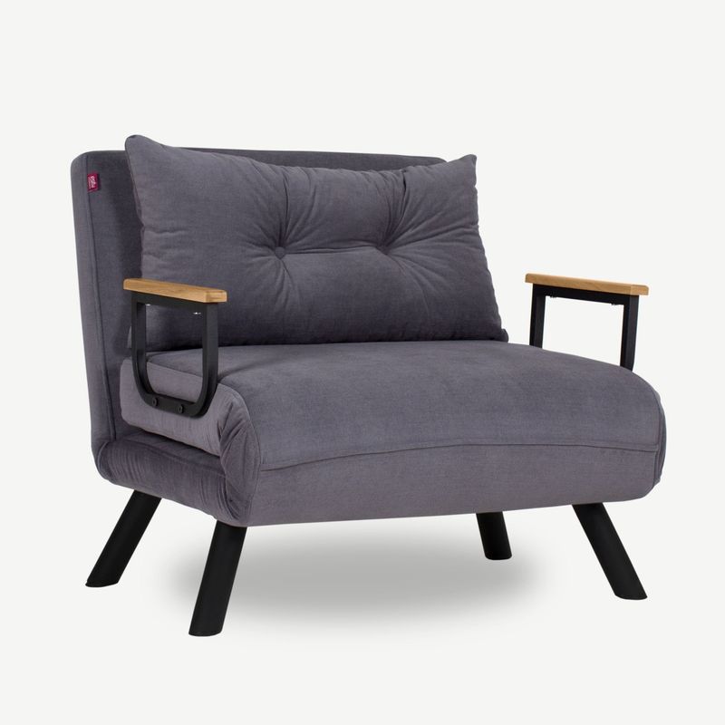 Casa si Gradina - Mobilier - Canapele si coltare - Canapele - Canapea extensibila, Hanah Home, metal, gri, 175x60 cm - Infinity.ro