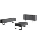 Casa si Gradina - Mobilier - Comode si corpuri - Console - Consola, Hanah Home, pal melaminat, nuc si negru, 160x35x80 cm, 618BLY1175 - Infinity.ro