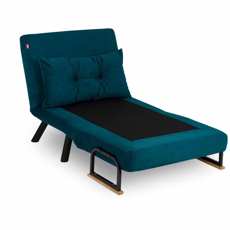 Casa si Gradina - Mobilier - Canapele si coltare - Canapele - Canapea extensibila, Hanah Home, metal, verde petrol, 175x60 cm - Infinity.ro