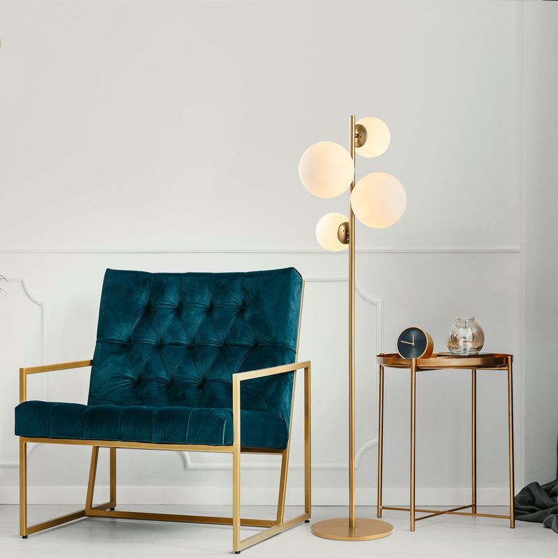 Casa si Gradina - Corpuri si surse de iluminat - Veioze si lampi - Lampadare - Lampadar, Opviq, metal, auriu, 33x33x162 cm - Infinity.ro