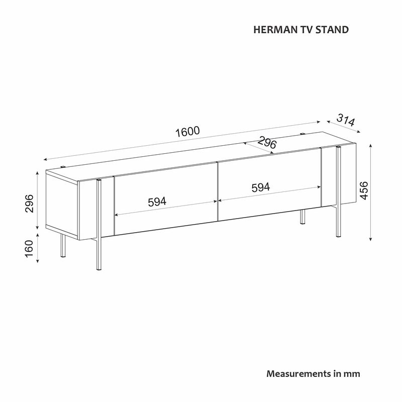 Casa si Gradina - Mobilier - Comode si corpuri - Comode - Comoda tv, Hanah Home, pal melaminat, nuc, 160x45.6x31.4 cm - Infinity.ro