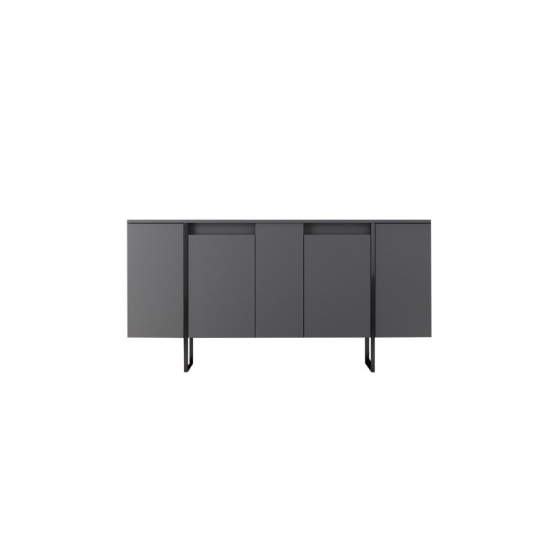 Casa si Gradina - Mobilier - Comode si corpuri - Console - Consola, Hanah Home, pal melaminat, nuc si negru, 160x35x80 cm, 618BLY1175 - Infinity.ro