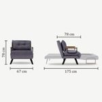 Casa si Gradina - Mobilier - Canapele si coltare - Canapele - Canapea extensibila, Hanah Home, metal, gri, 175x60 cm - Infinity.ro