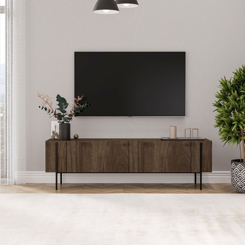 Casa si Gradina - Mobilier - Comode si corpuri - Comode - Comoda tv, Hanah Home, pal melaminat, nuc, 160x45.6x31.4 cm - Infinity.ro
