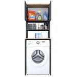 Casa si Gradina - Mobilier - Dulapuri si sifoniere - Dulapuri - Dulap pentru masina de spalat, Hanah Home, pal melaminat, nuc si antracit, 65x60x183.6 cm - Infinity.ro