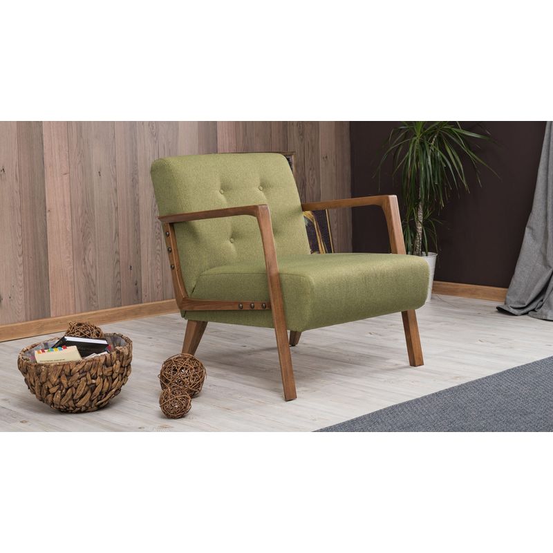 Casa si Gradina - Mobilier - Scaune si fotolii - Fotolii - Fotoliu, Hanah Home, lemn de fag, verde, 69x80x83 cm, material textil - Infinity.ro