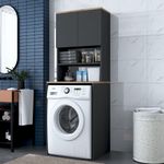 Casa si Gradina - Mobilier - Dulapuri si sifoniere - Dulapuri - Dulap pentru masina de spalat, Hanah Home, pal melaminat, nuc si antracit, 65x60x183.6 cm - Infinity.ro
