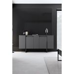 Casa si Gradina - Mobilier - Comode si corpuri - Console - Consola, Hanah Home, pal melaminat, nuc si negru, 160x35x80 cm, 618BLY1175 - Infinity.ro