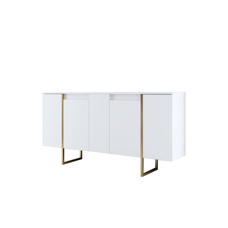Casa si Gradina - Mobilier - Comode si corpuri - Console - Consola, Hanah Home, panou de particule melaminat, alb auriu, 160x35x80 cm - Infinity.ro