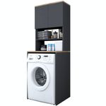 Casa si Gradina - Mobilier - Dulapuri si sifoniere - Dulapuri - Dulap pentru masina de spalat, Hanah Home, pal melaminat, nuc si antracit, 65x60x183.6 cm - Infinity.ro