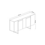 Casa si Gradina - Mobilier - Comode si corpuri - Console - Consola, Hanah Home, pal melaminat, nuc si negru, 160x35x80 cm, 618BLY1175 - Infinity.ro