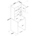 Casa si Gradina - Mobilier - Dulapuri si sifoniere - Dulapuri - Dulap pentru masina de spalat, Hanah Home, pal melaminat, nuc si antracit, 65x60x183.6 cm - Infinity.ro