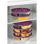 Casa si Gradina - Bucatarie si vesela - Organizare si depozitare bucatarie - Cutii alimentare - Set cutii depozitare, Hermia, plastic, mov, 21x21x5 cm, 6 piese - Infinity.ro