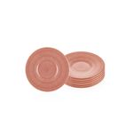 Casa si Gradina - Bucatarie si vesela - Vesela si tacamuri - Farfurii si boluri - Set farfurioare, Hermia, ceramica, somon, 13x13x1 cm, 6 bucati - Infinity.ro