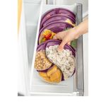 Casa si Gradina - Bucatarie si vesela - Organizare si depozitare bucatarie - Cutii alimentare - Set cutii depozitare, Hermia, plastic, mov, 21x21x5 cm, 6 piese - Infinity.ro