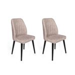 Casa si Gradina - Mobilier - Scaune si fotolii - Scaune - Set scaune, Hanah Home, catifea, crem si negru, 50x49x90 cm - Infinity.ro