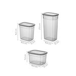 Casa si Gradina - Bucatarie si vesela - Organizare si depozitare bucatarie - Cutii alimentare - Set cutii depozitare alimente, Hermia, plastic, antracit, 18 piese, 3 dimensiuni - Infinity.ro
