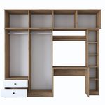 Casa si Gradina - Mobilier - Seturi de mobilier - Seturi dormitor - Set dormitor studiu, Hanah Home, pal melaminat, nuc si alb, 240x216.8x42.5 cm - Infinity.ro