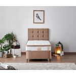 Casa si Gradina - Mobilier - Seturi de mobilier - Seturi dormitor - Set dormitor, Hanah Home, otel si stofa soho, maro deschis, 120x200 cm - Infinity.ro