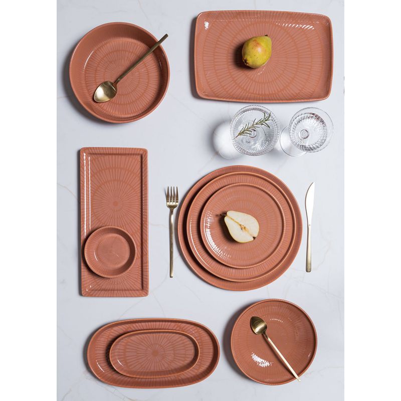 Casa si Gradina - Bucatarie si vesela - Vesela si tacamuri - Farfurii si boluri - Set farfurii, Hermia, ceramica, somon, 26x26x1 cm, 6 piese - Infinity.ro