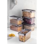 Casa si Gradina - Bucatarie si vesela - Organizare si depozitare bucatarie - Cutii alimentare - Set cutii de depozitare, Hermia, plastic, antracit, 15,2x29,5x15,2 cm, 3 bucati - Infinity.ro