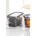 Casa si Gradina - Bucatarie si vesela - Organizare si depozitare bucatarie - Cutii alimentare - Set cutii de depozitare, Hermia, plastic, antracit, 15,2x29,5x15,2 cm, 3 bucati - Infinity.ro