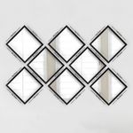Casa si Gradina - Decoratiuni - Oglinzi - Set oglinzi, Wallxpert, sticla, argintiu si negru, 24x24 cm, 8 piese - Infinity.ro