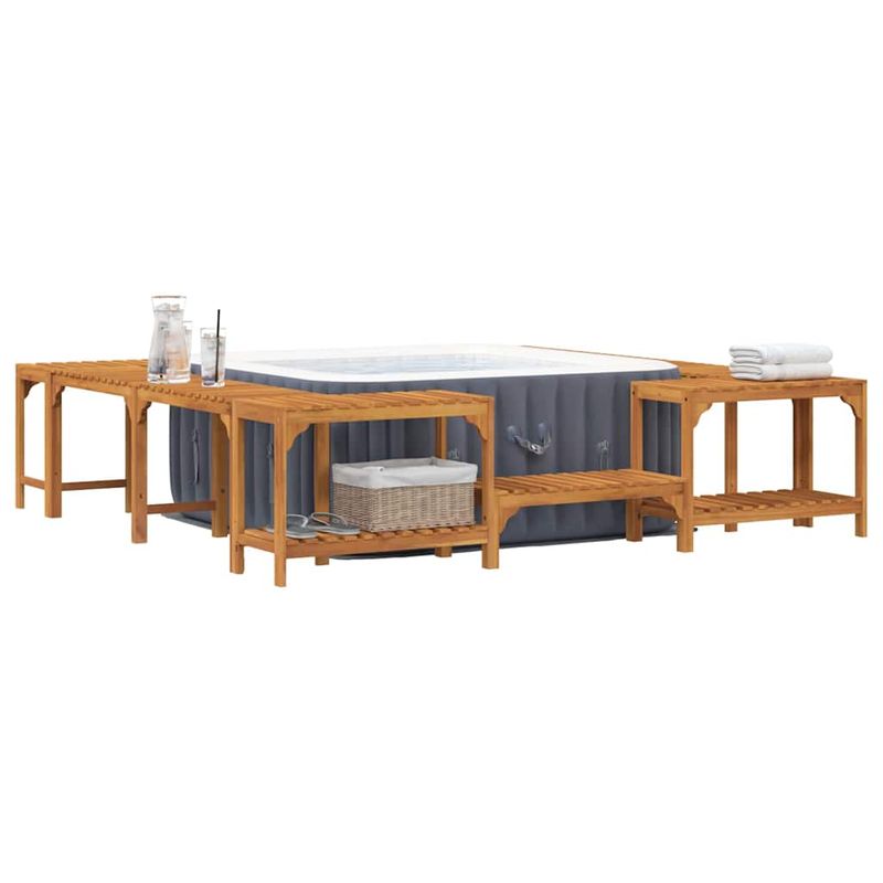 Casa si Gradina - Gradina si terasa - Piscine si accesorii - Accesorii piscine - Imprejmuire pentru Cada cu Hidromasaj Maro 230 x 230 cm - Infinity.ro