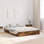 Casa si Gradina - Mobilier - Paturi si accesorii - Paturi - Cadru de pat cu depozitare cu sertar Stejar afumat 150 x 200 cm - Infinity.ro