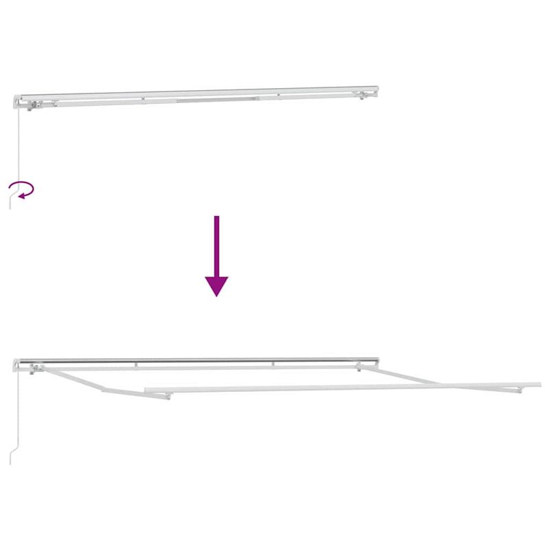 Casa si Gradina - Gradina si terasa - Umbrele si pavilioane - Pavilioane - Cortina Retractabila Manual Crema si Alb 4 x 2 metri - Infinity.ro