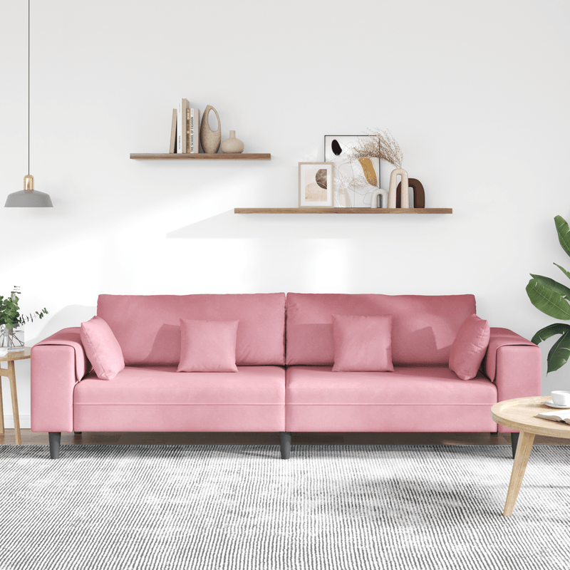 Casa si Gradina - Mobilier - Canapele si coltare - Canapele - Canapea din catifea cu perna cu perna Roz 209 cm Catifea - Infinity.ro