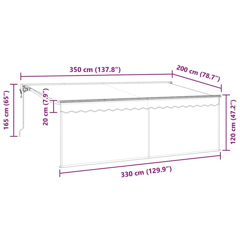 Casa si Gradina - Gradina si terasa - Umbrele si pavilioane - Pavilioane - Cort cu jaluzele Crem 350 x 200 x 120 cm Material textil, Metal - Infinity.ro