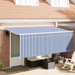 Casa si Gradina - Gradina si terasa - Umbrele si pavilioane - Pavilioane - Cortina Retractabila Manual Albastru si Alb 400 x 200 cm - Infinity.ro