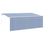 Casa si Gradina - Gradina si terasa - Umbrele si pavilioane - Pavilioane - Cortina Retractabila Manual Albastru si Alb 400 x 200 cm - Infinity.ro