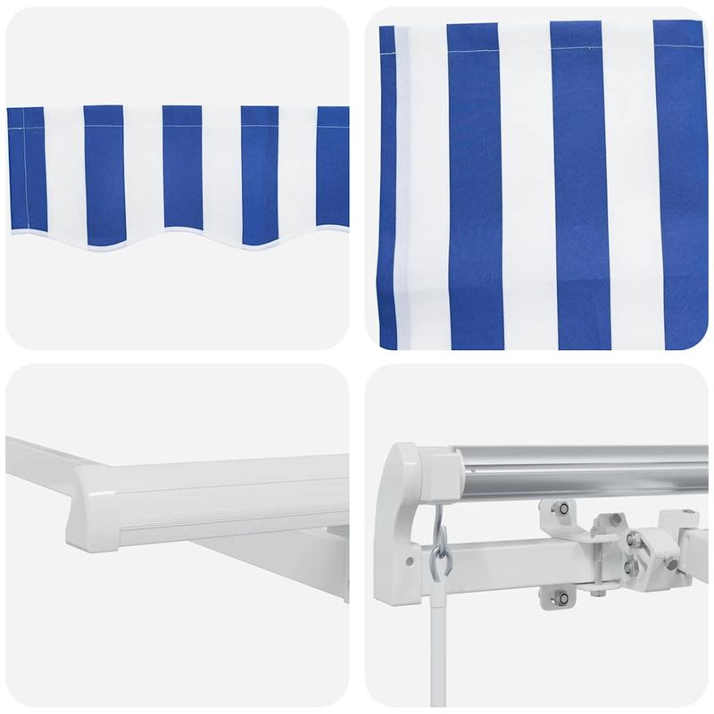 Casa si Gradina - Gradina si terasa - Umbrele si pavilioane - Pavilioane - Cortina Retractabila Manual Albastru si Alb 400 x 200 cm - Infinity.ro