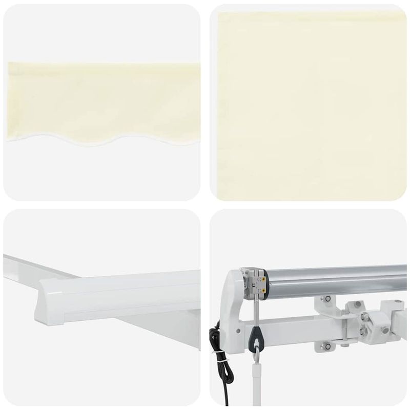 Casa si Gradina - Gradina si terasa - Umbrele si pavilioane - Pavilioane - Cortina Retractabila Manual Crema si Alb - Infinity.ro