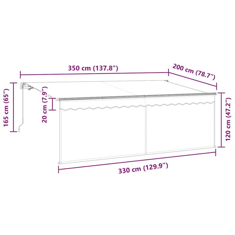 Casa si Gradina - Gradina si terasa - Umbrele si pavilioane - Pavilioane - Cort cu jaluzele Crem 350 x 200 x 120 cm Material textil, Metal - Infinity.ro