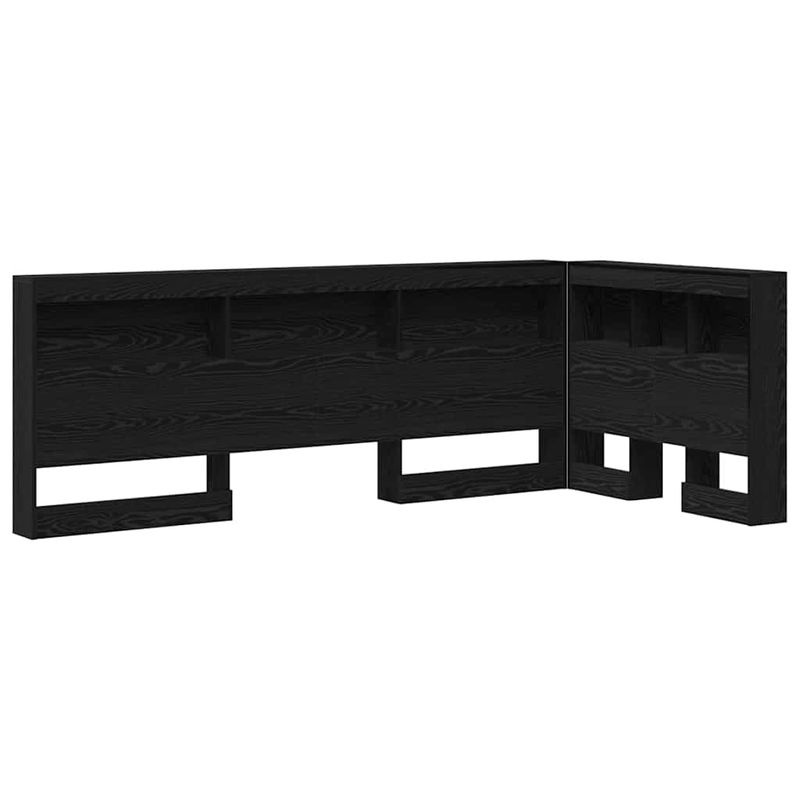 Casa si Gradina - Mobilier - Paturi si accesorii - Accesorii paturi - Tablie de pat cu LED, gri inchis, 200x5x118/128 cm, textil - Infinity.ro