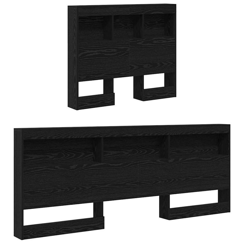 Casa si Gradina - Mobilier - Paturi si accesorii - Accesorii paturi - Tablie de pat cu LED, gri inchis, 200x5x118/128 cm, textil - Infinity.ro