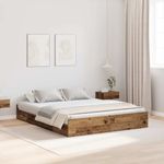 Casa si Gradina - Mobilier - Paturi si accesorii - Paturi - Cadru de pat cu depozitare Lemn vechi 135 x 190 cm PAL - Infinity.ro