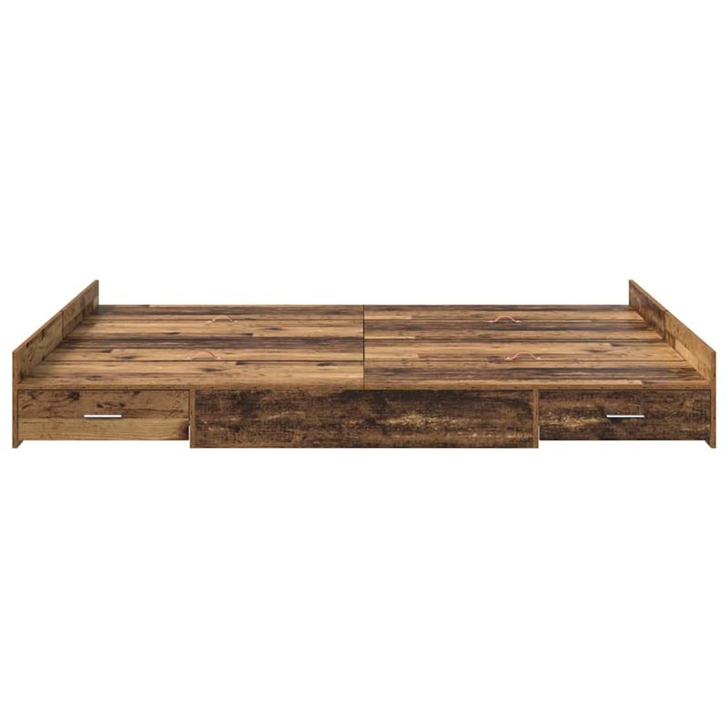 Casa si Gradina - Mobilier - Paturi si accesorii - Paturi - Cadru de pat cu depozitare Lemn vechi 135 x 190 cm PAL - Infinity.ro