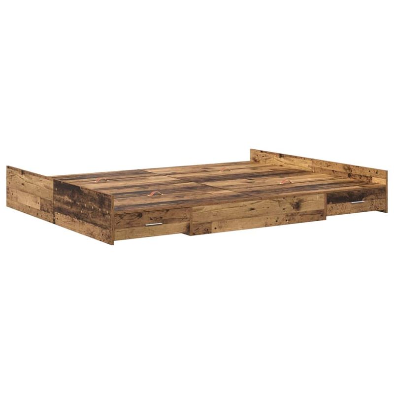 Casa si Gradina - Mobilier - Paturi si accesorii - Paturi - Cadru de pat cu depozitare Lemn vechi 135 x 190 cm PAL - Infinity.ro