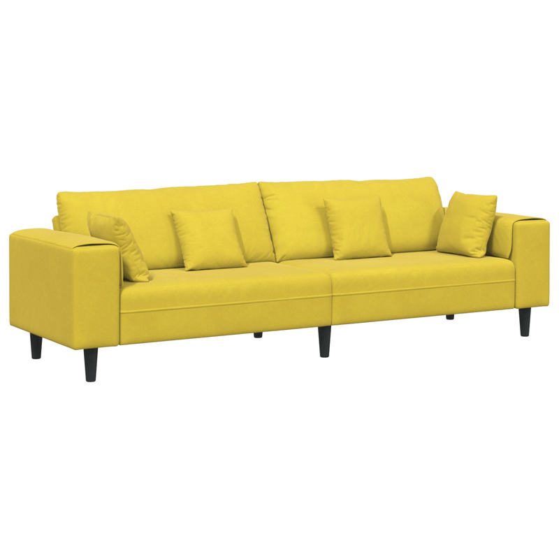 Casa si Gradina - Mobilier - Canapele si coltare - Canapele - Canapea din catifea cu perna cu perna Galben 210 cm Catifea - Infinity.ro