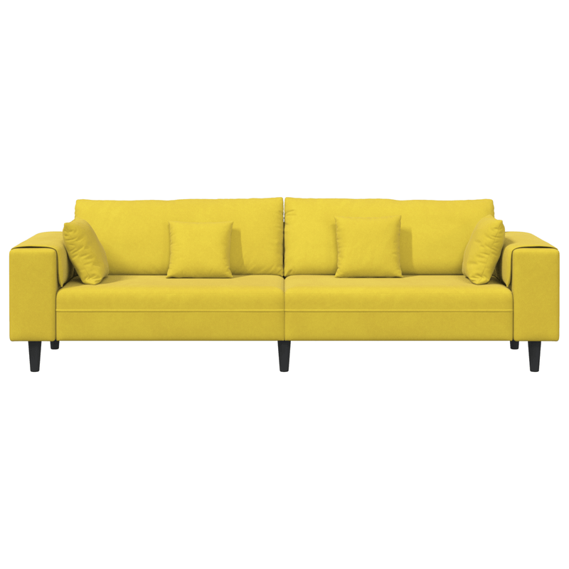 Casa si Gradina - Mobilier - Canapele si coltare - Canapele - Canapea din catifea cu perna cu perna Galben 210 cm Catifea - Infinity.ro
