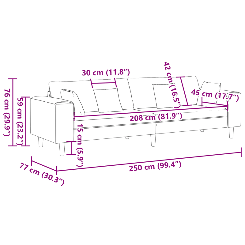 Casa si Gradina - Mobilier - Canapele si coltare - Canapele - Canapea din catifea cu perna cu perna Galben 210 cm Catifea - Infinity.ro